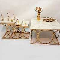 میز عسلی فلزی چهارتکه کم جا فورتیک مدل ورساچ(مدل G)(ارسال با باربری ، به صورت پس کرایه)