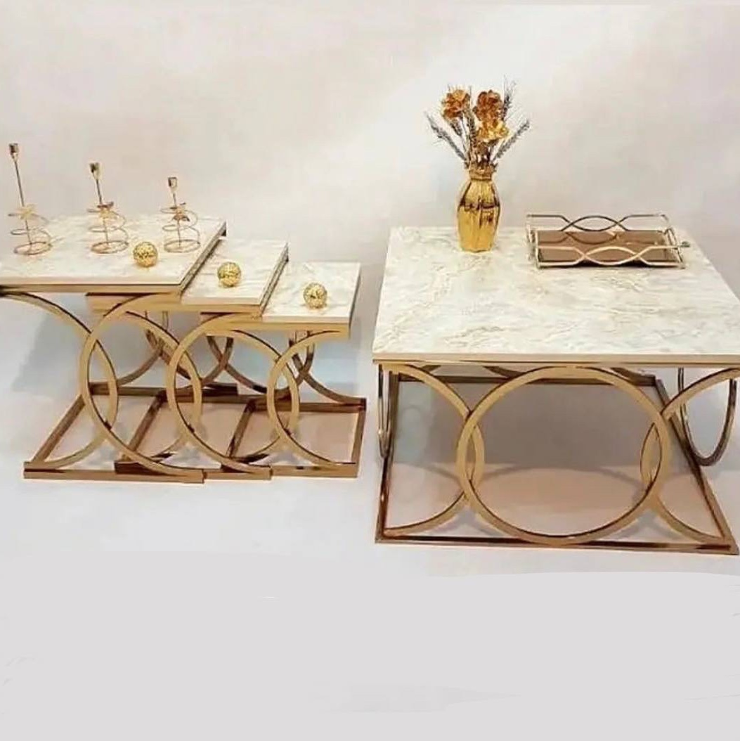 میز عسلی فلزی چهارتکه کم جا فورتیک مدل ورساچ(مدل G)(ارسال با باربری ، به صورت پس کرایه)