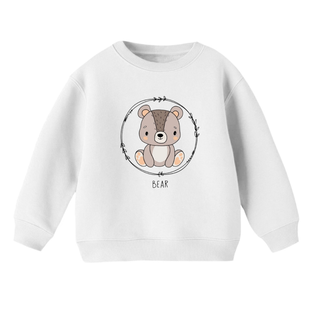 سویشرت بچگانه مدل خرس شجاع رنگ سفید