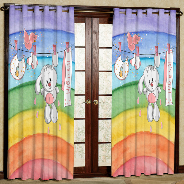 پرده مدل خرگوش چاپی هازان پانچی کد 412 سایز 200x140 سانتی متر