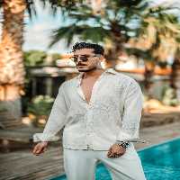 پیراهن / بلوز دکمه دار سبز مردانه الگوی کتانی OUTFİT MAN
