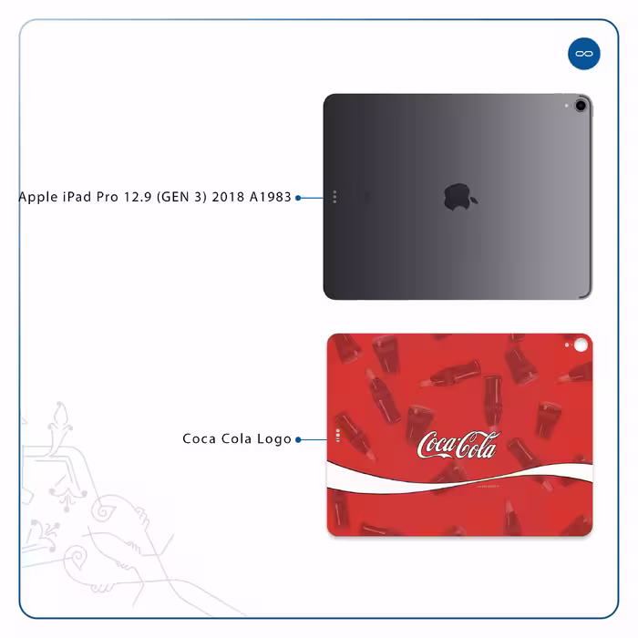 برچسب پوششی ماهوت مدل Coca-Cola-Logo مناسب برای تبلت اپل iPad Pro 12.9 (GEN 3) 2018 A1983
