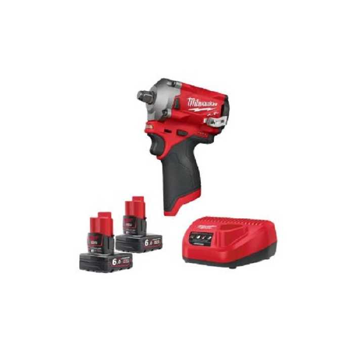 آچار بکس 1/2 اینچ 12 ولت شارژی میلواکی مدل M12FIWF12-0 (همراه با باتری و شارژر)