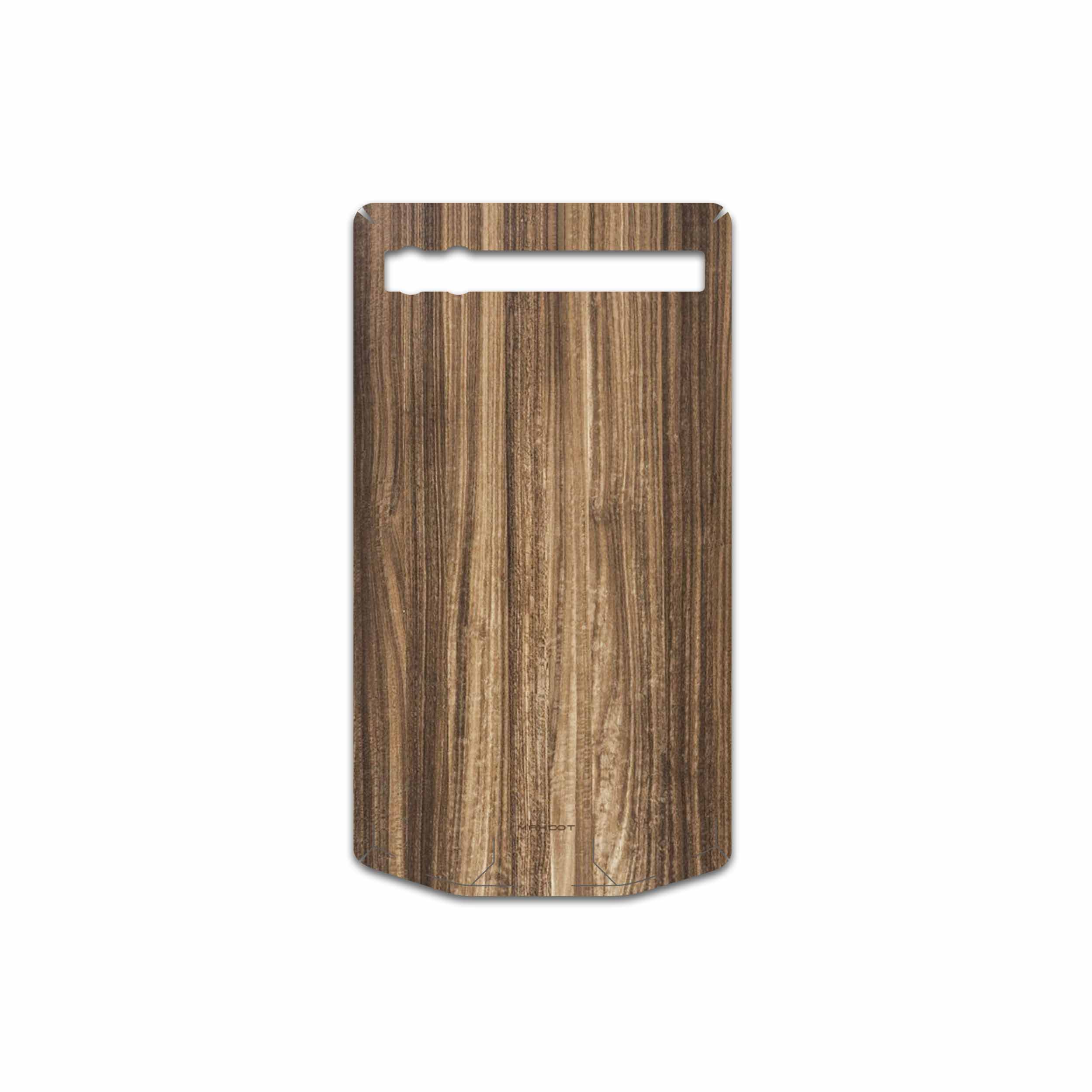 برچسب پوششی ماهوت مدل Light-Walnut-Wood مناسب برای گوشی موبایل بلک بری P9983