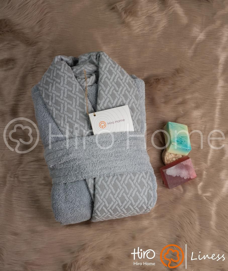 حوله تن پوش بلو طرح لاین رنگ طوسی نقرآبی