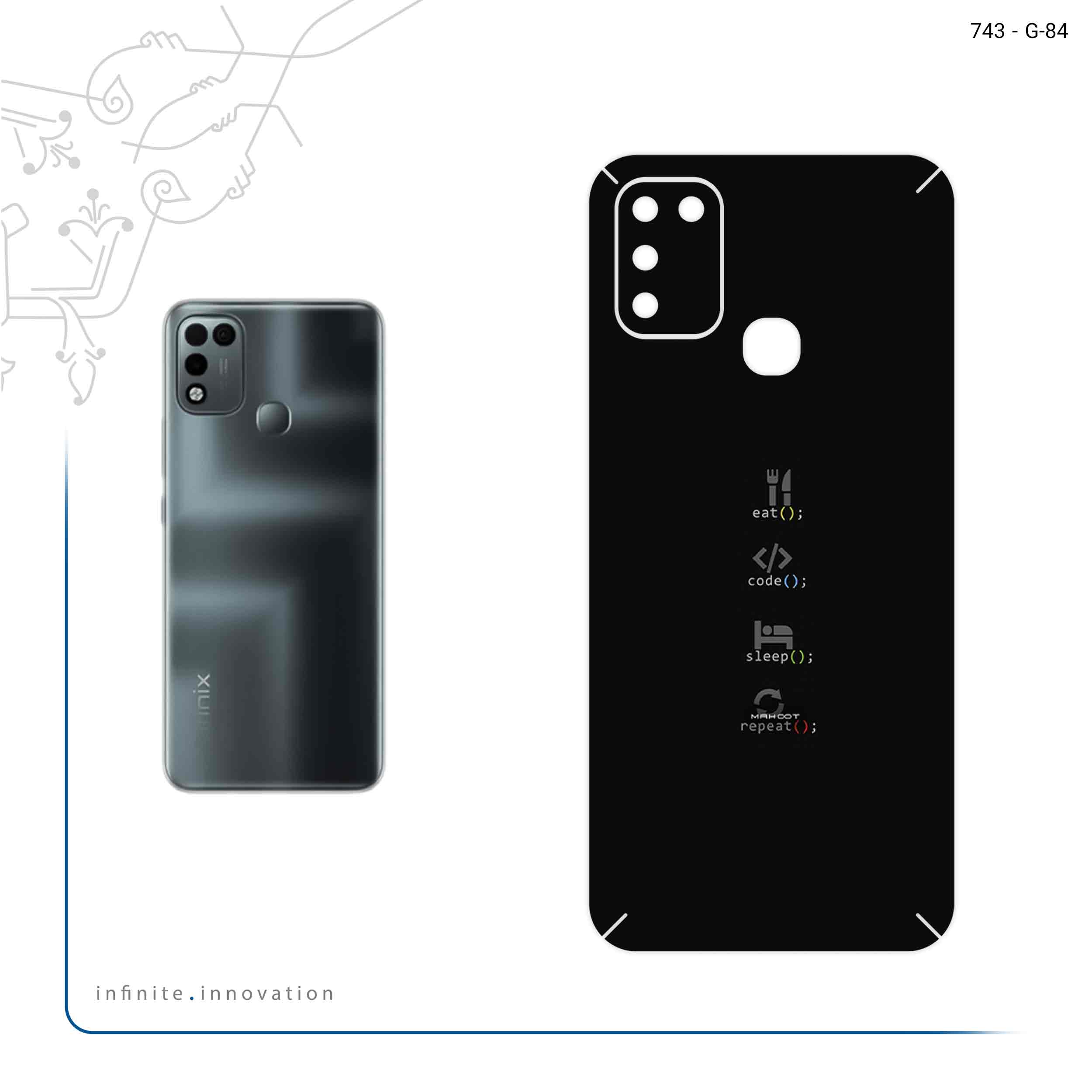 برچسب پوششی ماهوت مدل Programming 2 مناسب برای گوشی موبایل اینفینیکس Hot 11 Play