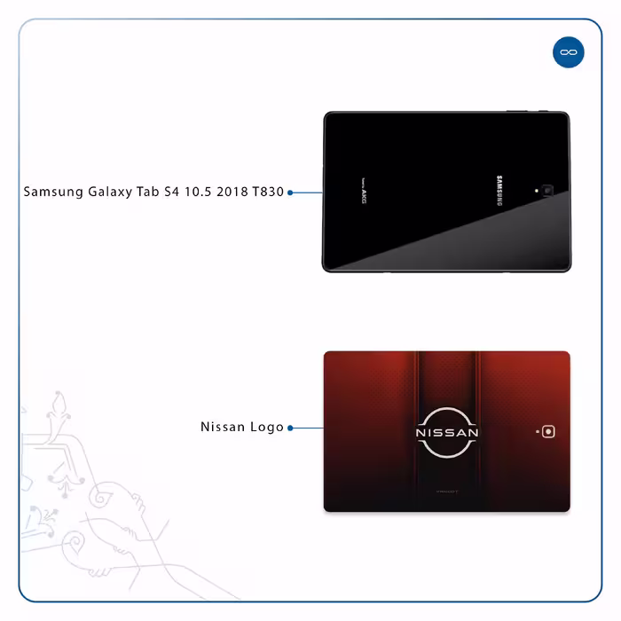 برچسب پوششی ماهوت مدل Nissan-Logo مناسب برای تبلت سامسونگ Galaxy Tab S4 10.5 2018 T830