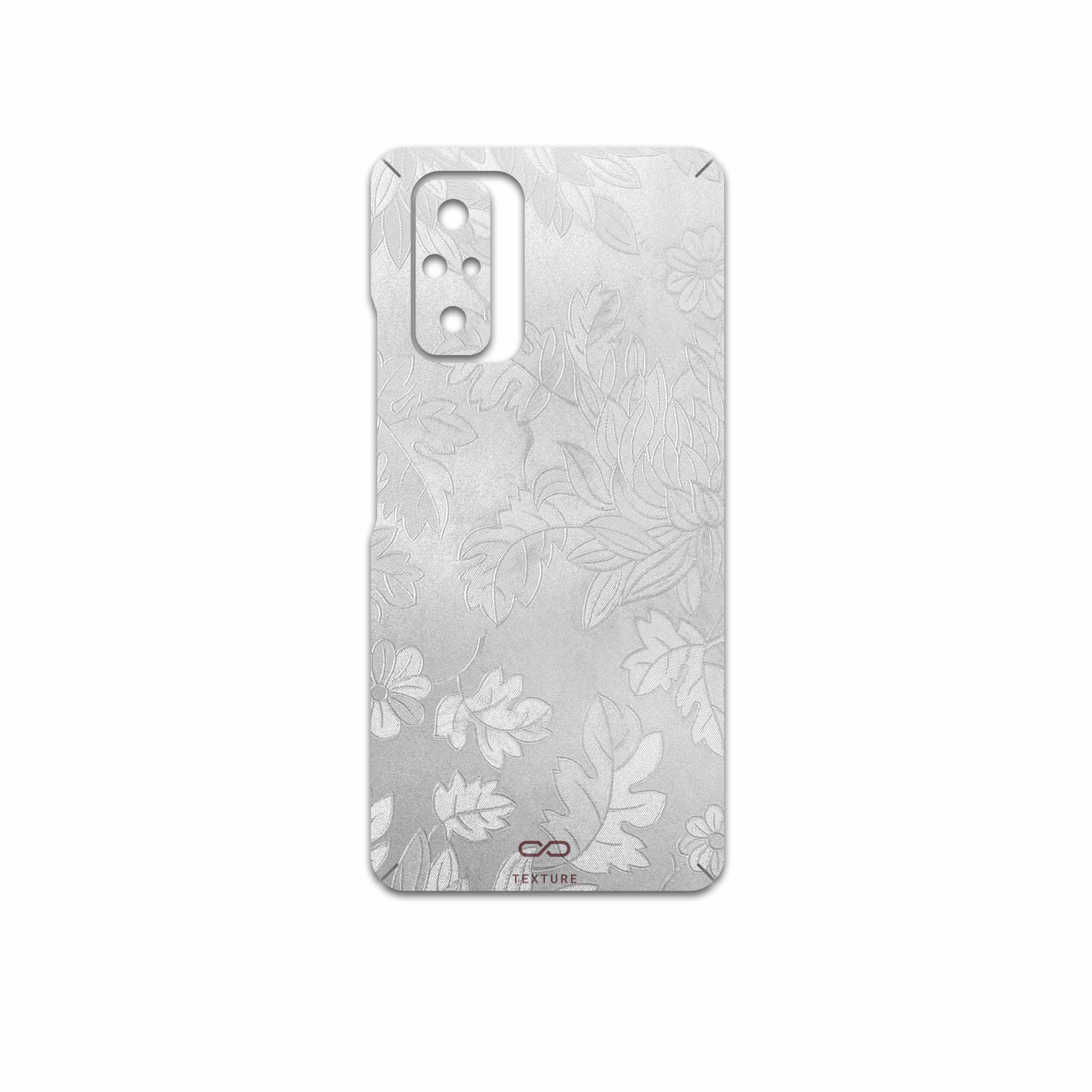 برچسب پوششی ماهوت مدل Silver-Wildflower مناسب برای گوشی موبایل شیائومی Redmi Note 10 Pro