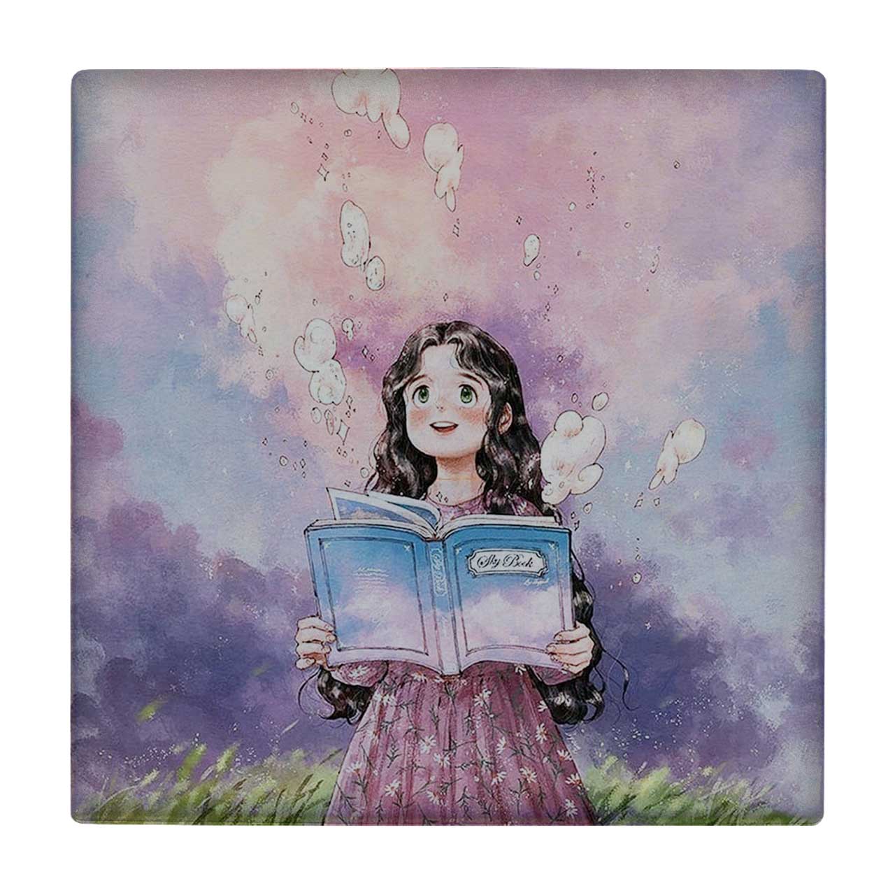 زیر لیوانی طرح دختر کتابخوان کد 3529902_1329