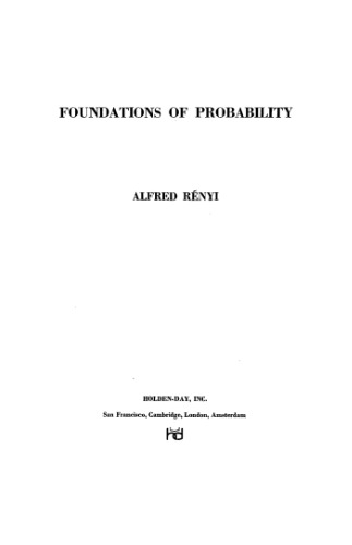 خرید و دانلود نسخه کامل کتاب Foundations of Probability