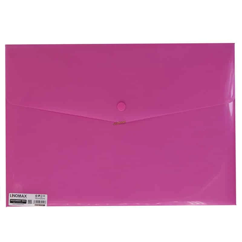 پوشه دکمه دار A4 صورتی لینومکس