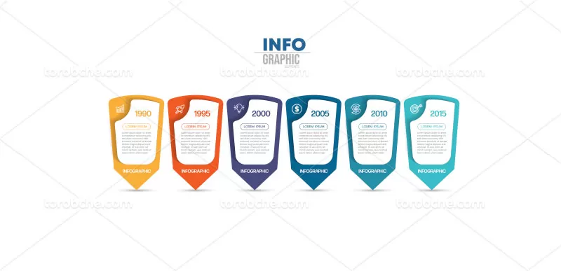 فایل وکتور اینفوگرافیک خلاقانه رنگی | گرافیک با طعم تربچه