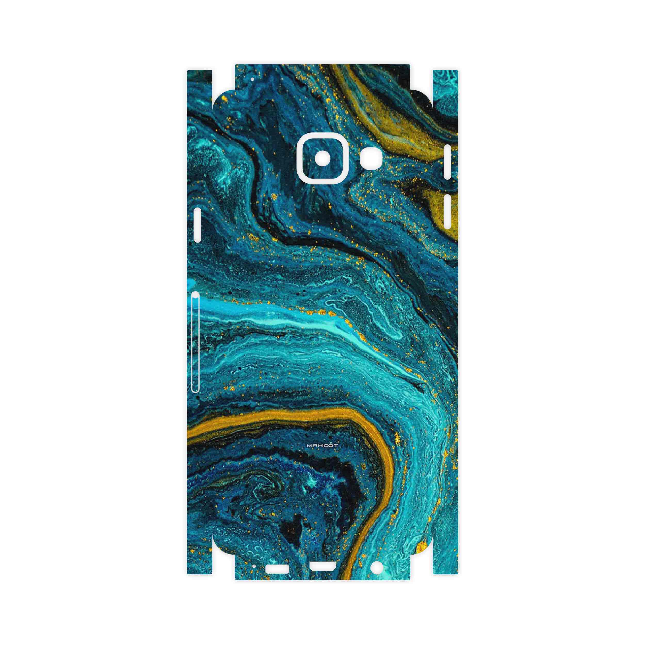 برچسب پوششی ماهوت مدل Turquoise marblewith golden streaks-FullSkin مناسب برای گوشی موبایل سامسونگ Galaxy A3 2016