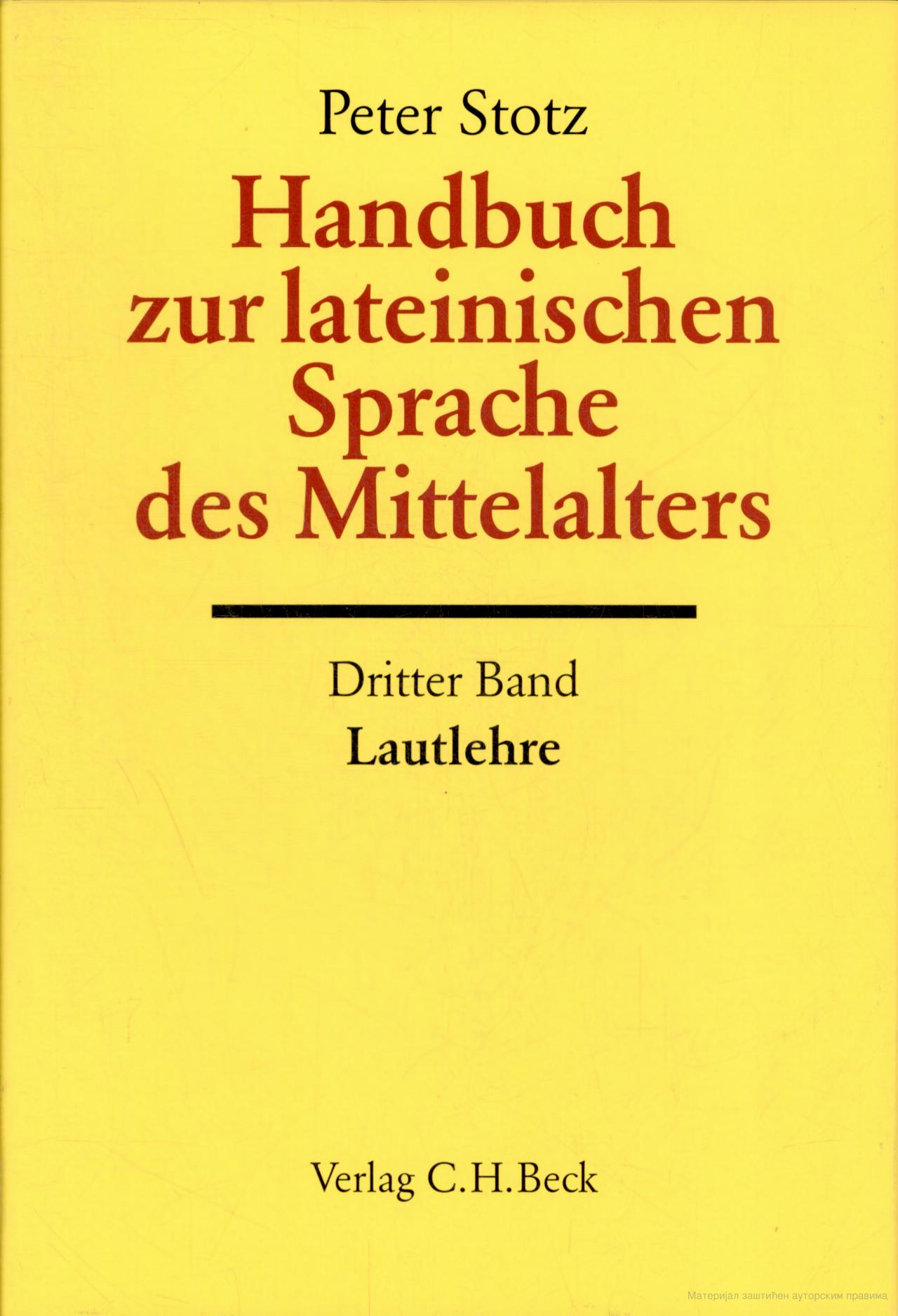 خرید و دانلود نسخه کامل کتاب Handbuch zur lateinischen Sprache des Mittelalters - Lautlehre