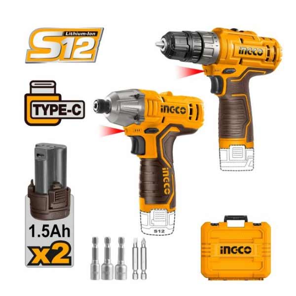 ست دریل شارژی و ایمپکت اینکو کد COSLI240586