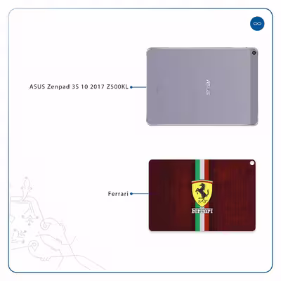 برچسب پوششی ماهوت مدل Ferrari مناسب برای تبلت ایسوس Zenpad 3S 10 2017 Z500KL