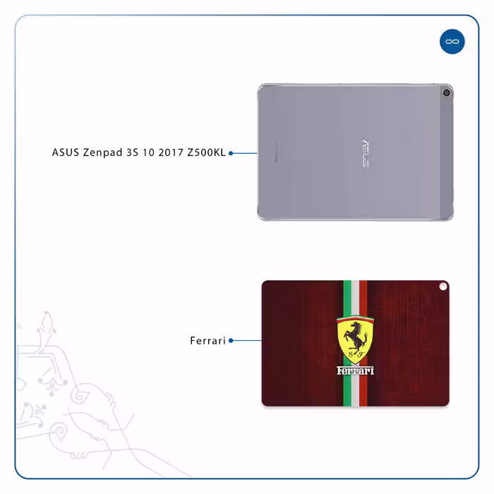 برچسب پوششی ماهوت مدل Ferrari مناسب برای تبلت ایسوس Zenpad 3S 10 2017 Z500KL