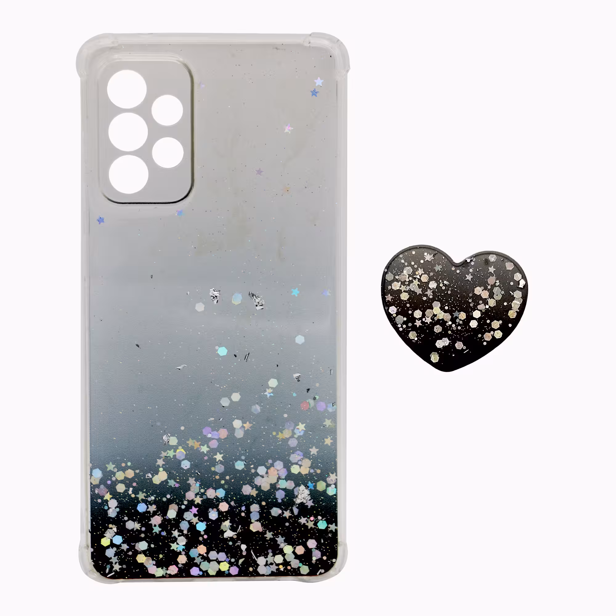 کاور طرح ستاره مدل CLR-01 مناسب برای گوشی موبایل سامسونگ Galaxy A52 به همراه پاپ سوکت