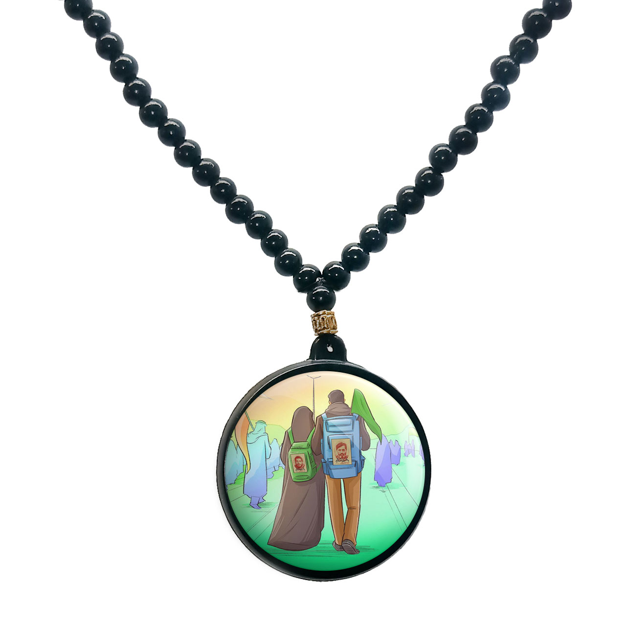 گردنبند پرمانه طرح حجاب کد pmd.24013 مدل دو طرفه