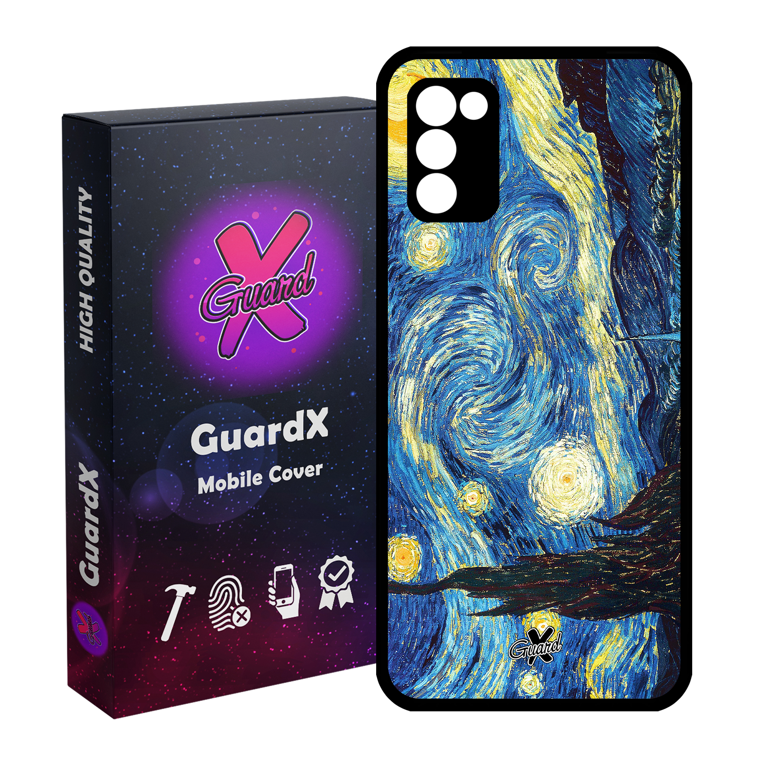 کاور گارد ایکس طرح Starry Night مدل Glass10110 مناسب برای گوشی موبایل سامسونگ Galaxy A02s / M02s