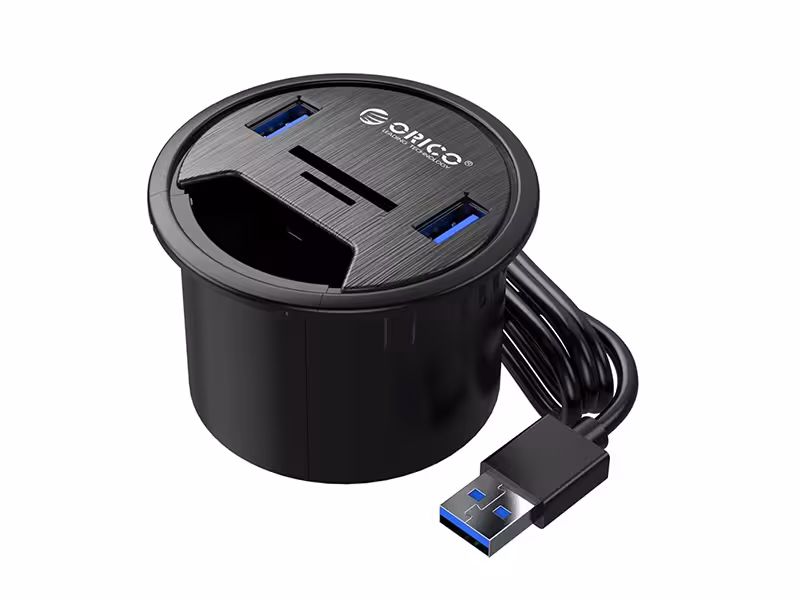 هاب USB  و کارت خوان رومیزی چند کاره اوریکو  ORICO-DESK-2UST Multi-Function Desktop Grommet