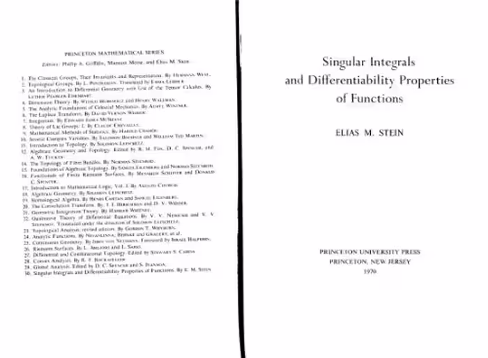 خرید و دانلود نسخه کامل کتاب Singular Integrals and Differentiability Properties of Functions.