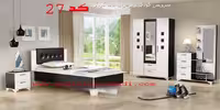 سرویس خواب جوان و نوجوان کد 27 شامل تخت/پاتختی/کمد/دراور اینه دار
