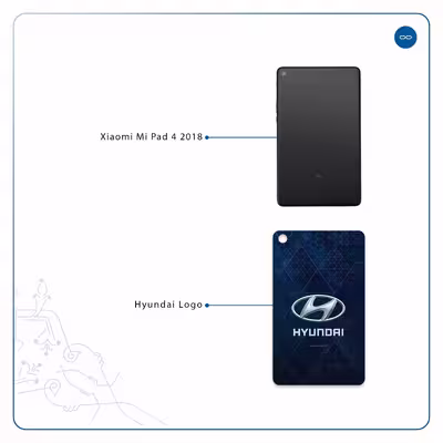 برچسب پوششی ماهوت مدل Hyundai-Logo مناسب برای تبلت شیائومی Mi Pad 4 2018