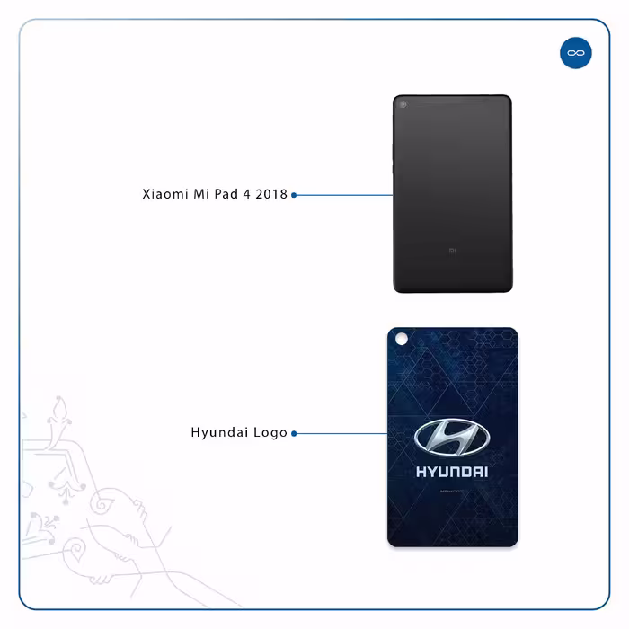 برچسب پوششی ماهوت مدل Hyundai-Logo مناسب برای تبلت شیائومی Mi Pad 4 2018