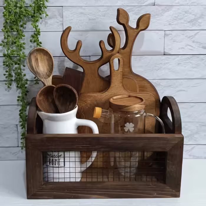 باکس چوبی ارگانایزر آشپزخانه مدل ورونا
