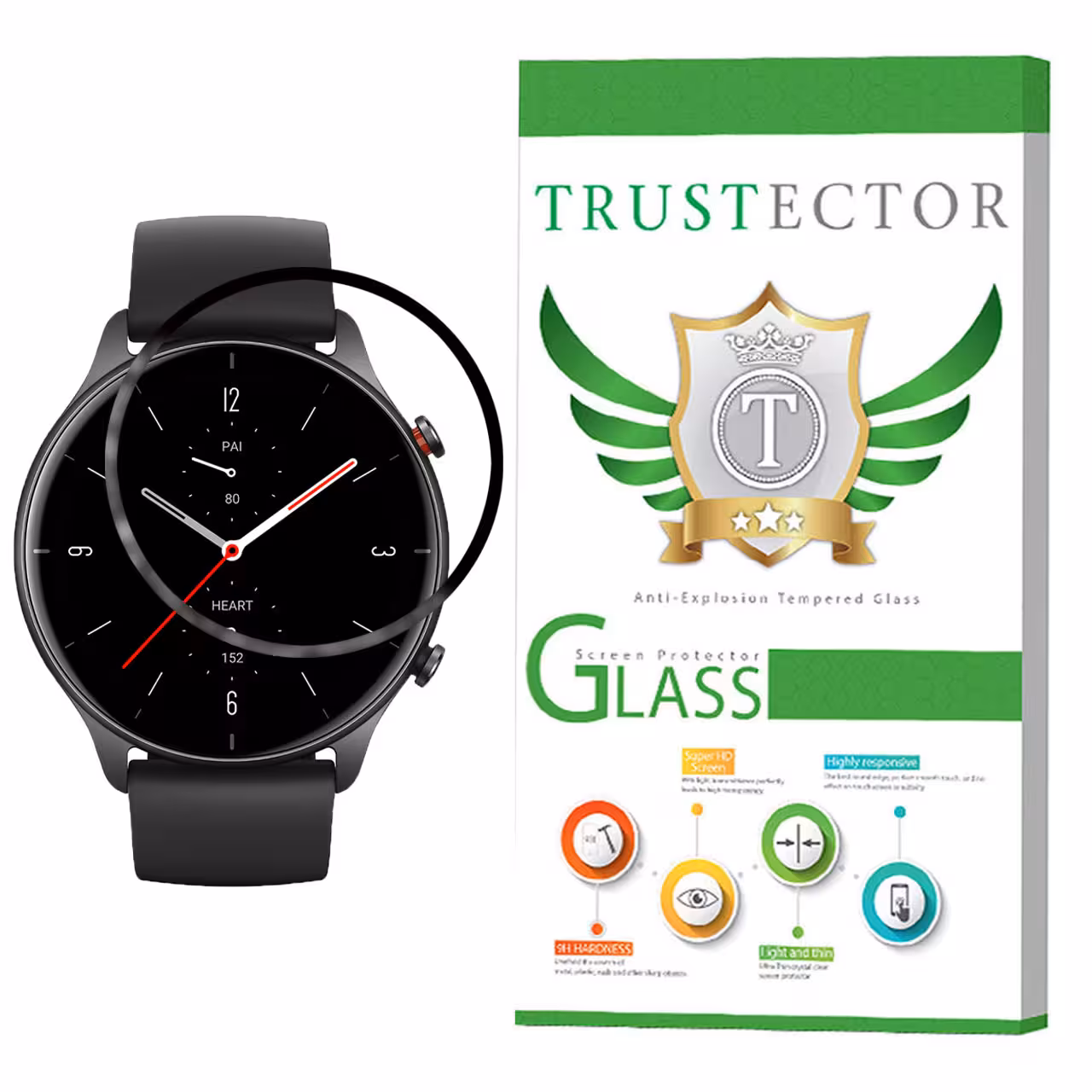 محافظ صفحه نمایش تراستکتور مدل PMTA-Glass مناسب برای ساعت هوشمند شیائومی Amazfit GTR 3 PRO