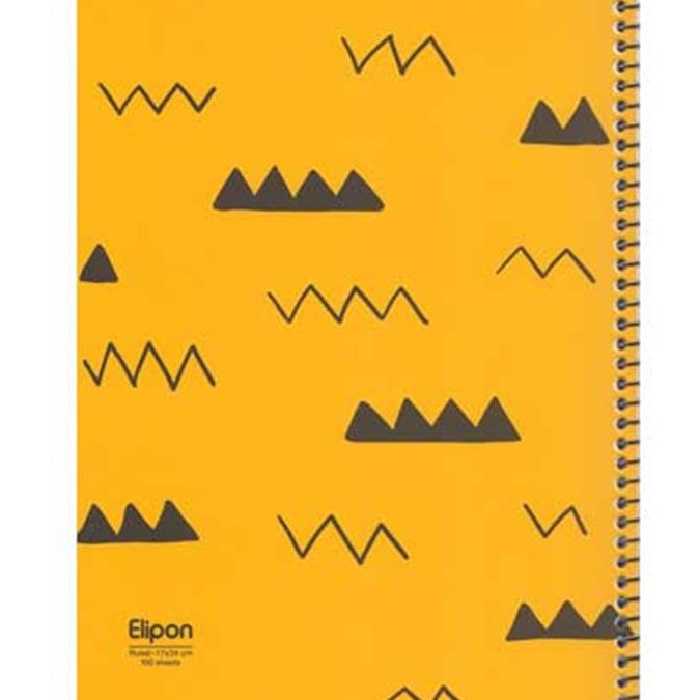 دفتر مشق 100 برگ سیمی الیپون جلد مقوایی