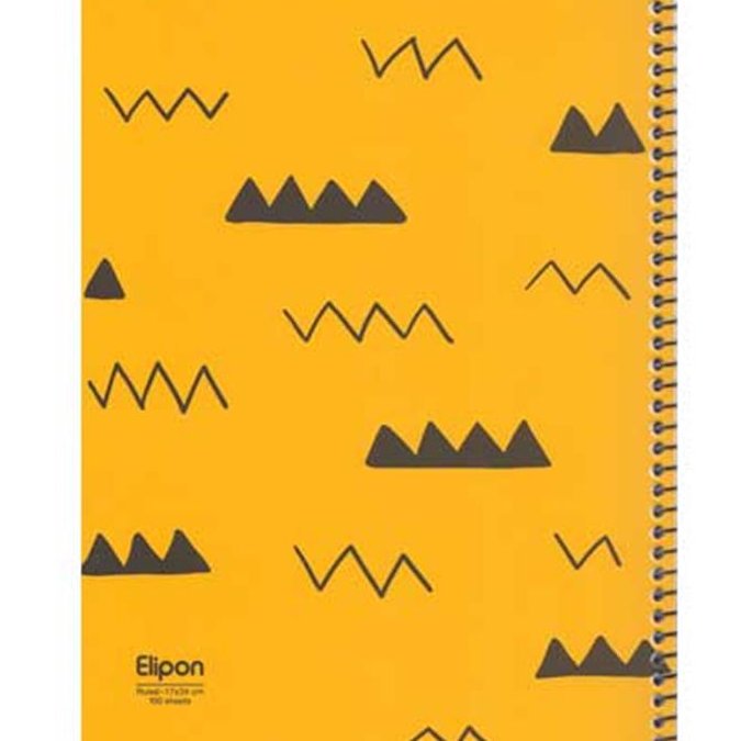 دفتر مشق 100 برگ سیمی الیپون جلد مقوایی