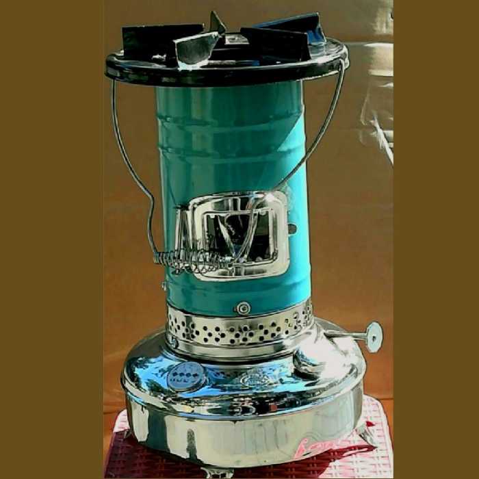 چراغ والور نفتی پایه کروم شعله آبی سوز