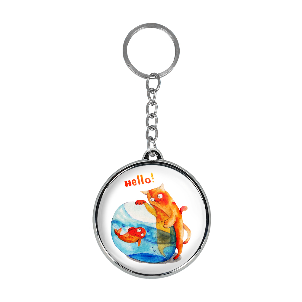 جاکلیدی خندالو طرح جوجه و گربه مدل دوطرفه کد 52565270