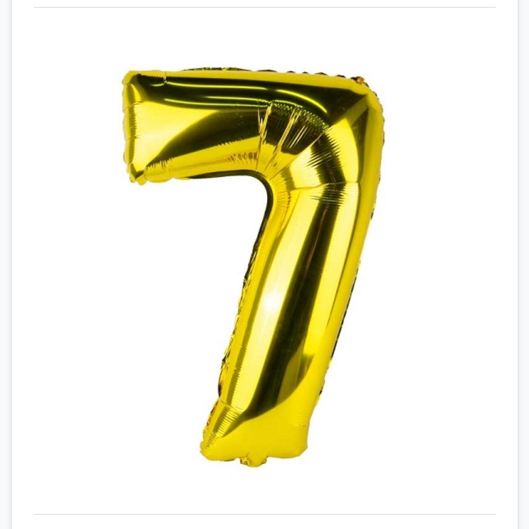 بادکنک فویلی عدد 7 رنگ طلایی