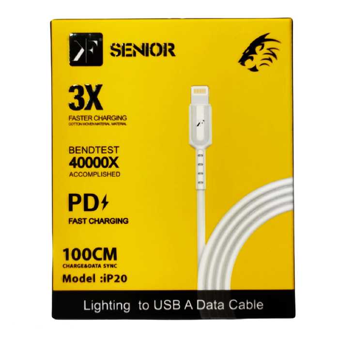 کابل تبدیل USB به لایتنینگ کی اف-سنیور مدل ip-20 طول 1 متر