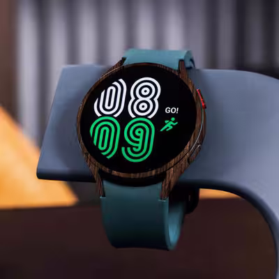 برچسب ماهوت طرح Dark Walnut Wood مناسب برای ساعت هوشمند سامسونگ Watch4 44mm
