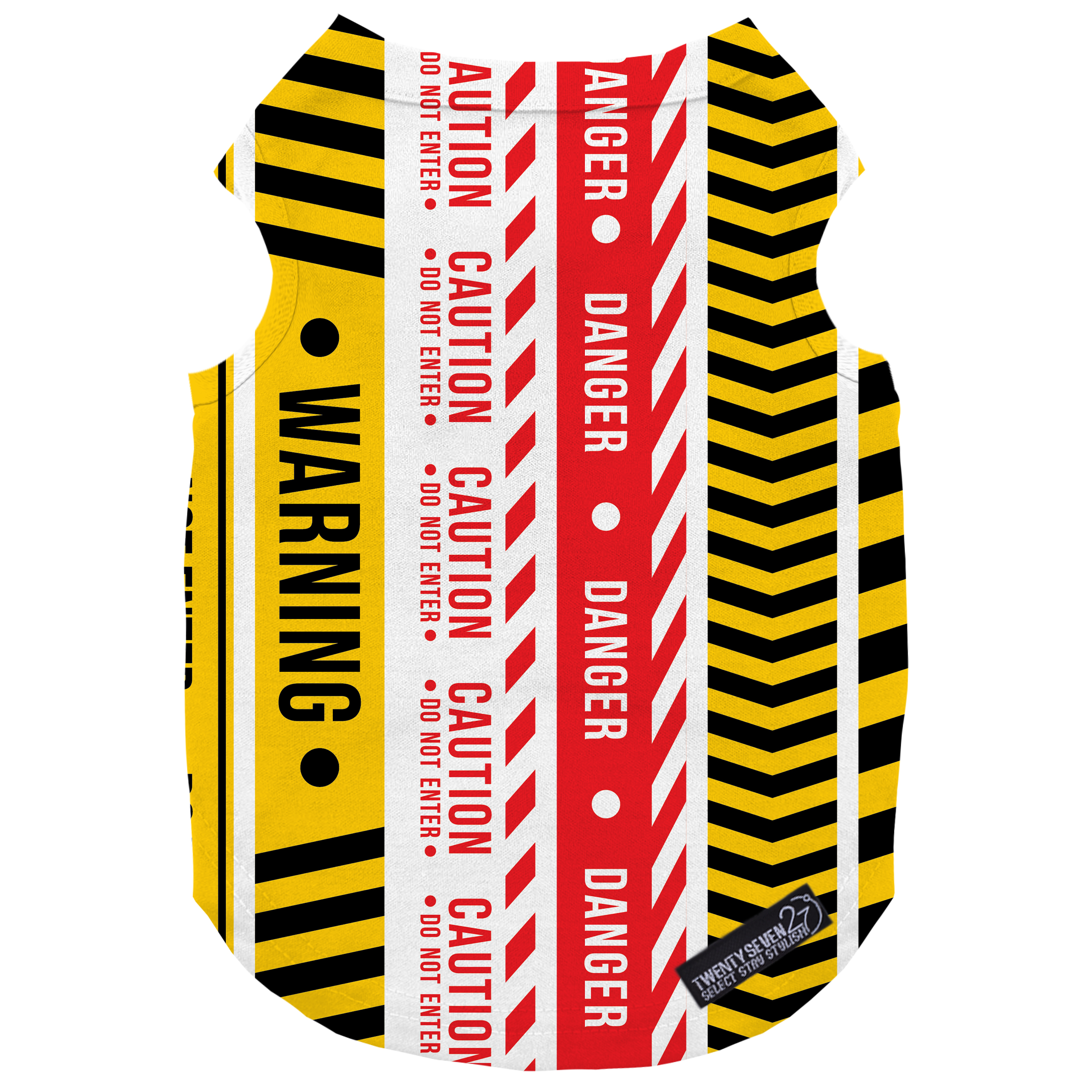 لباس سگ و گربه 27 طرح Yellow Danger Warning Belt کد MH230 سایز S