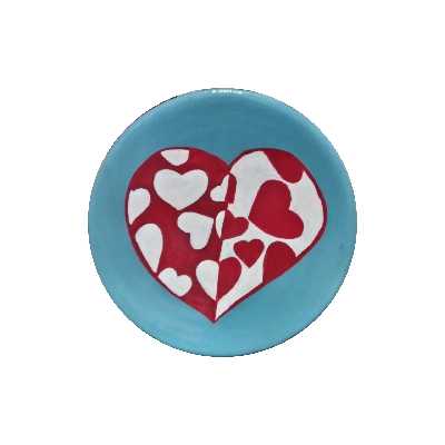 بشقاب دیوارکوب سفالی مدل قلبی کد 129