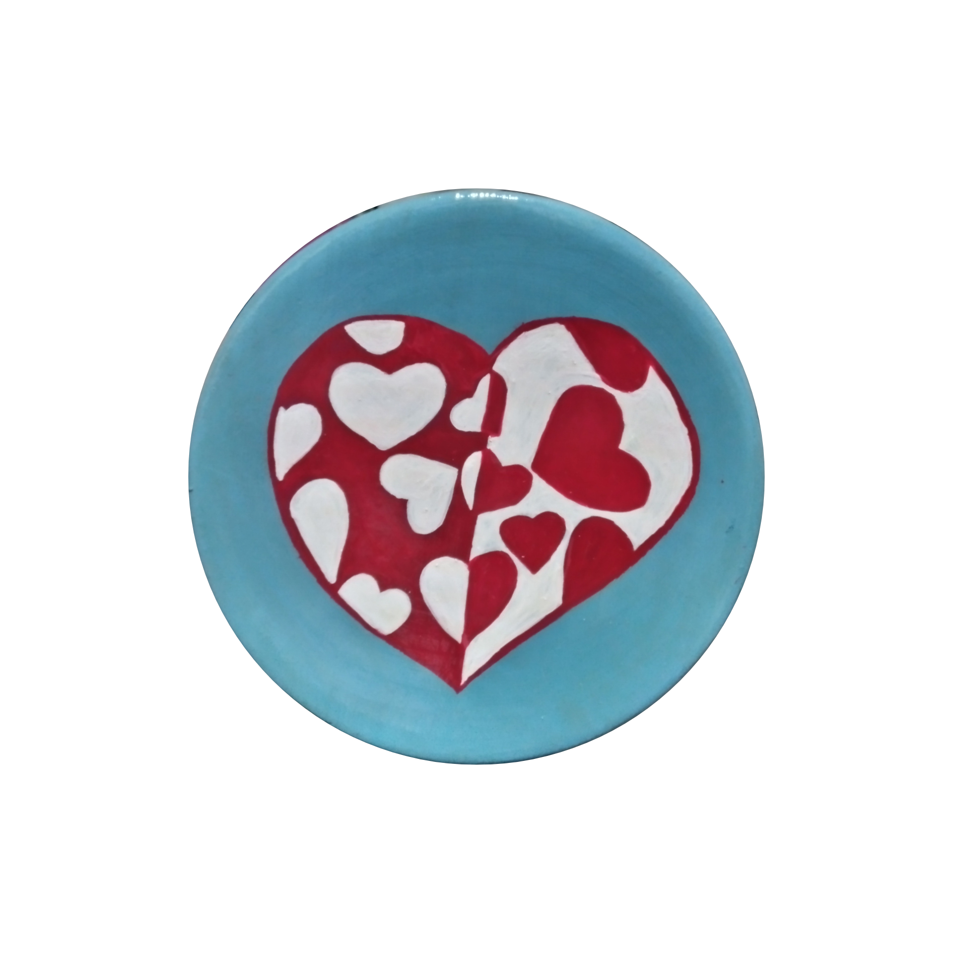 بشقاب دیوارکوب سفالی مدل قلبی کد 129