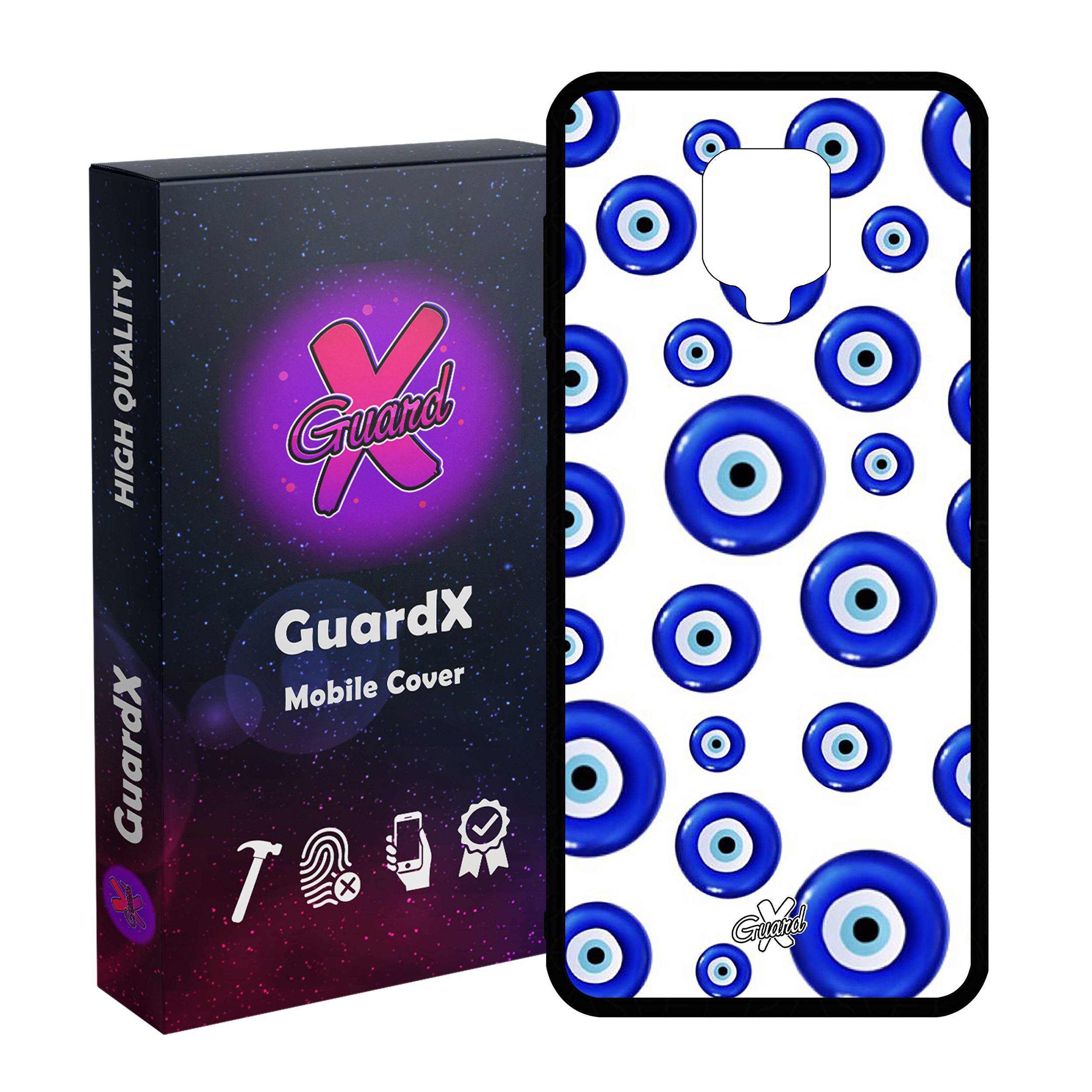 کاور گارد ایکس طرح چشم نظر مدل Glass10432 مناسب برای گوشی موبایل شیائومی Redmi Note9 Pro/Note 9 Pro Max/Redmi Note 9S/MI Poco M2 Pro