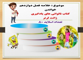 پاورپوینت خلاصه فصل دوازدهم خواندن کتاب ناتوانی های یادگیری ژانت لرنر