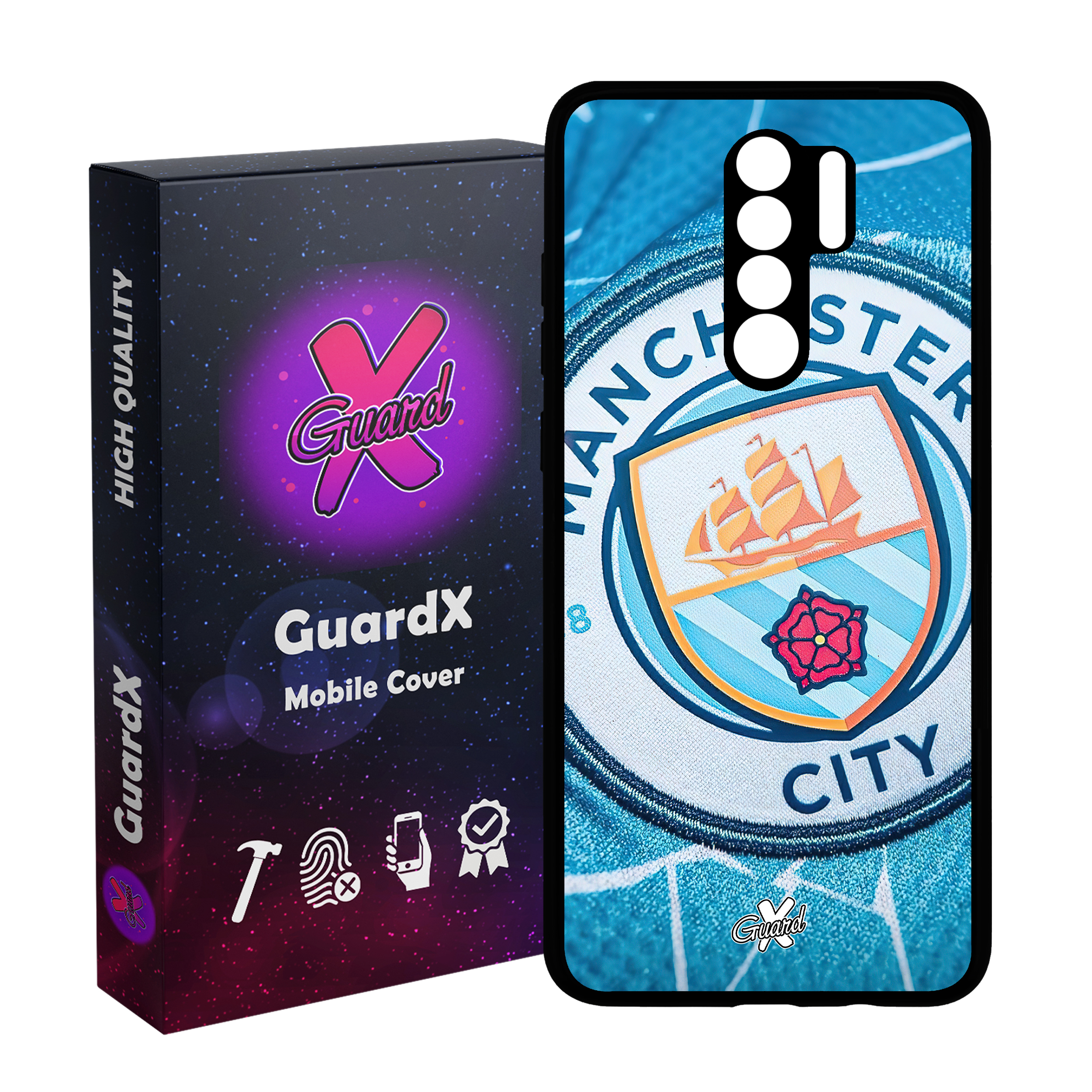 کاور گارد ایکس طرح منچستر سیتی مدل Glass10450 مناسب برای گوشی موبایل شیائومی Redmi 9/Redmi 9 Prime/Poco M2