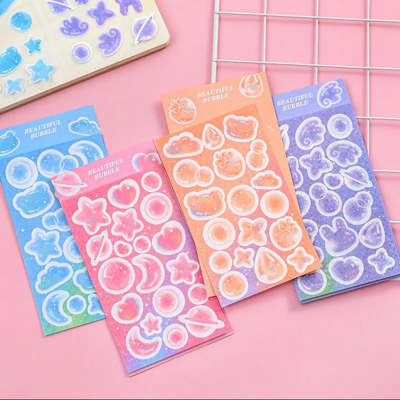 استیکر لیزری حبابی برچسب  کاربردی ضدآب  4 طرح Beautiful Bubble 