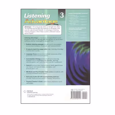 کتاب Listening Advantage 3 اثر Tom Kenny نشر Heinle