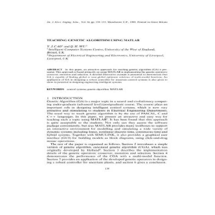 خرید و دانلود نسخه کامل کتاب Teaching genetic algorithm using MATLAB