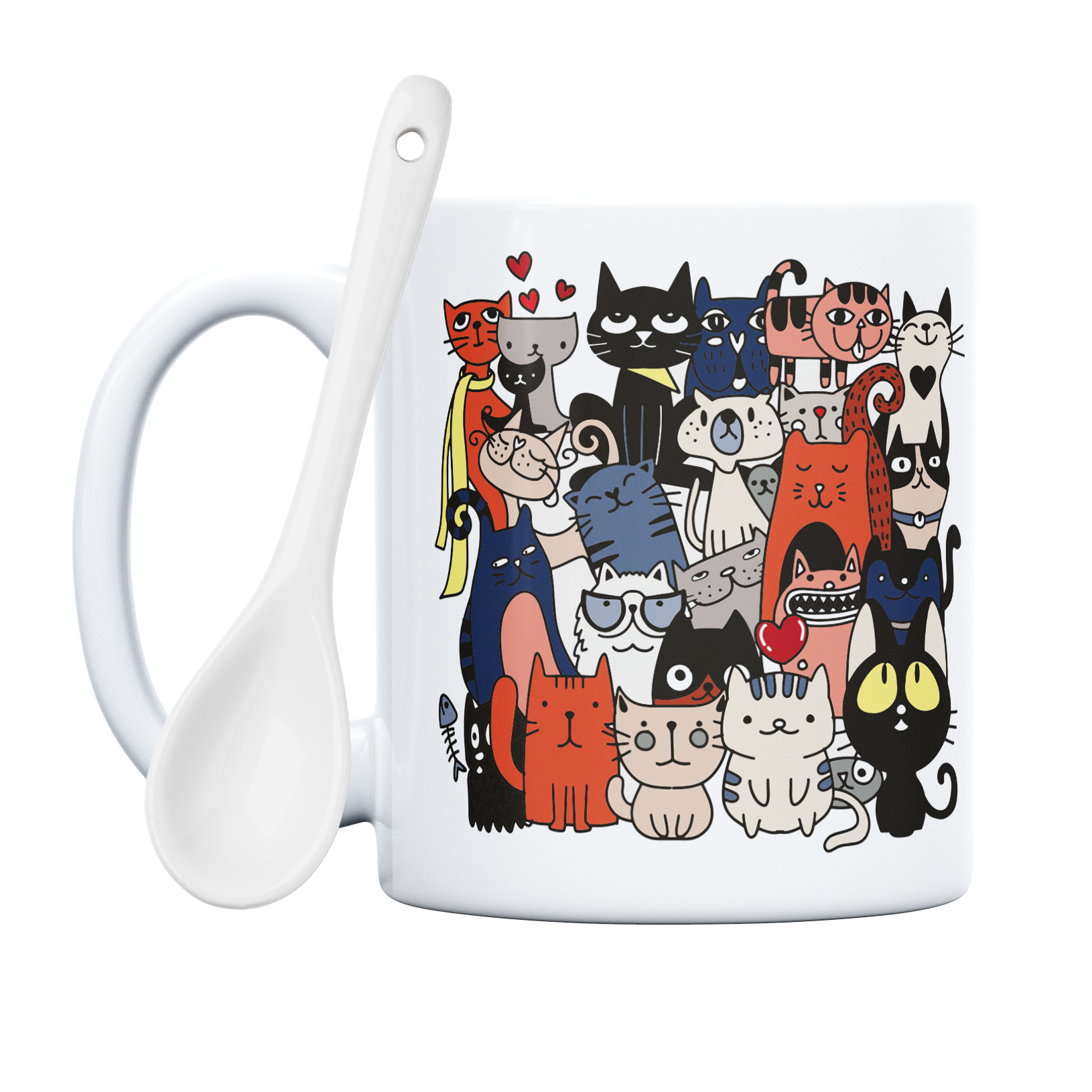 ماگ طرح گربه‌های بامزه مدل cats are the best friends