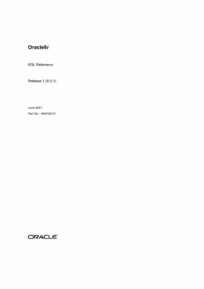 خرید و دانلود نسخه کامل کتاب Oracle 9i SQL Reference (a90125)