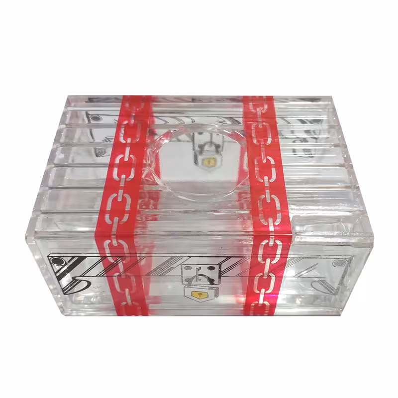 ابزار شعبده بازی دنیای سرگرمی های کمیاب طرح قلک شیشه ایی مدل DSK3270